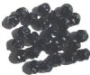 25 12mm Black Ruffled Round Glass Beads